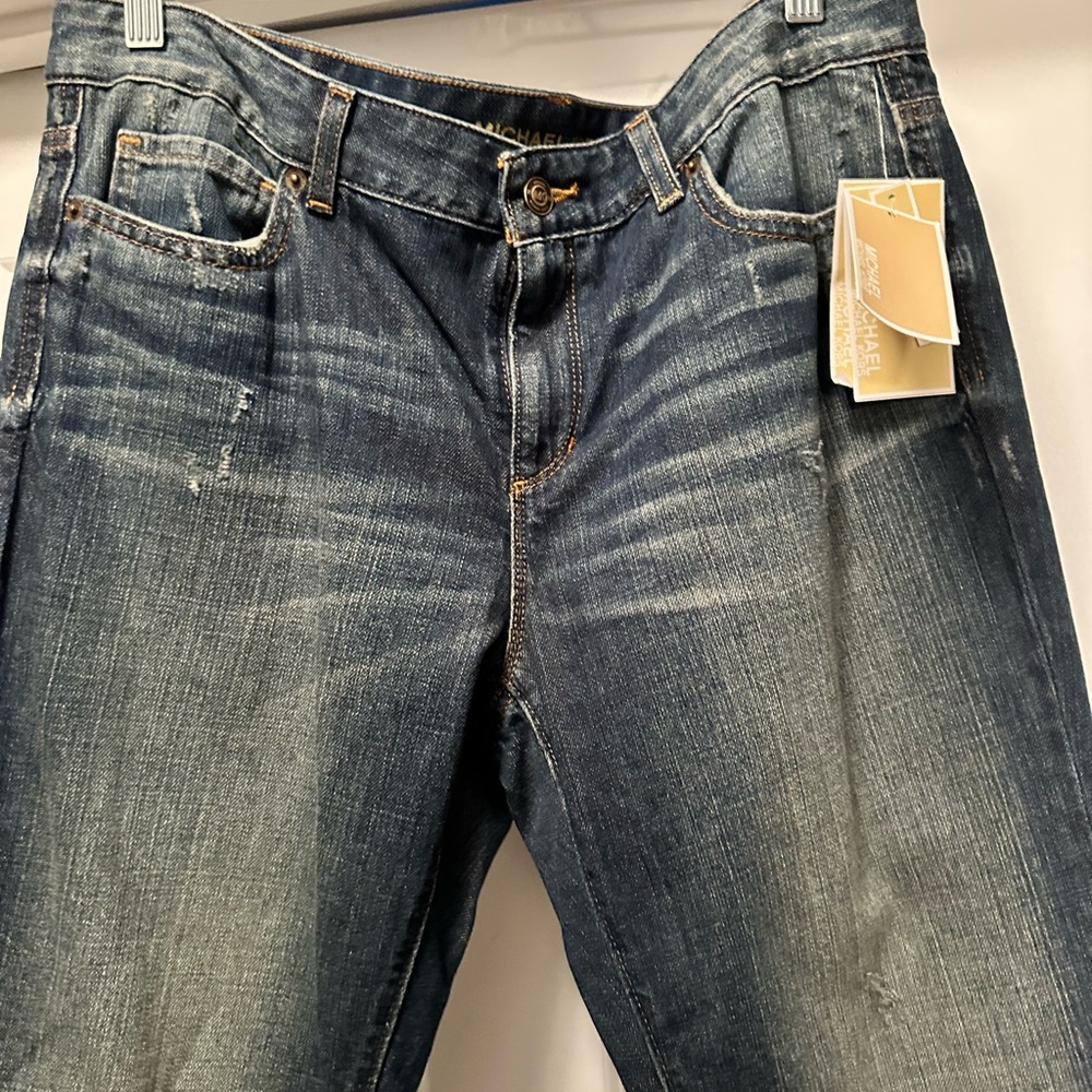 Ladies Michael kors nwt 10 Vintage 5 pocket wash blue boyfriend jeans